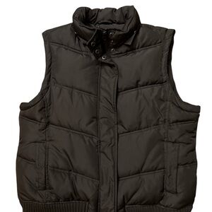 Gap Women’s Brown Puffer Full Zip Sleeveless Vest Size Large Soft Puffy